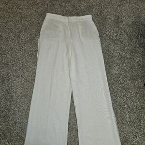 Zara Cream Wide-Leg Trousers